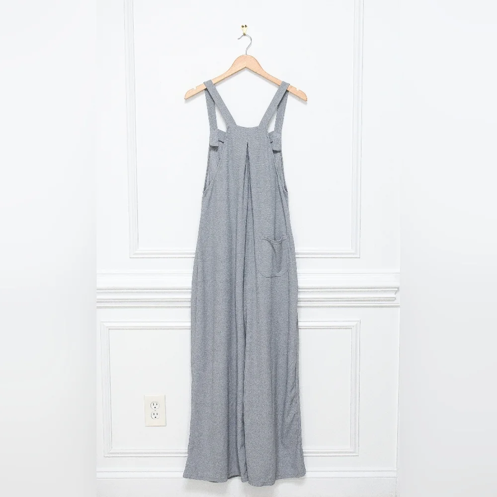 NWT Halara Adjustable Strap Wide Leg Overalls Gray Pockets Size M - Picture 5 of 9